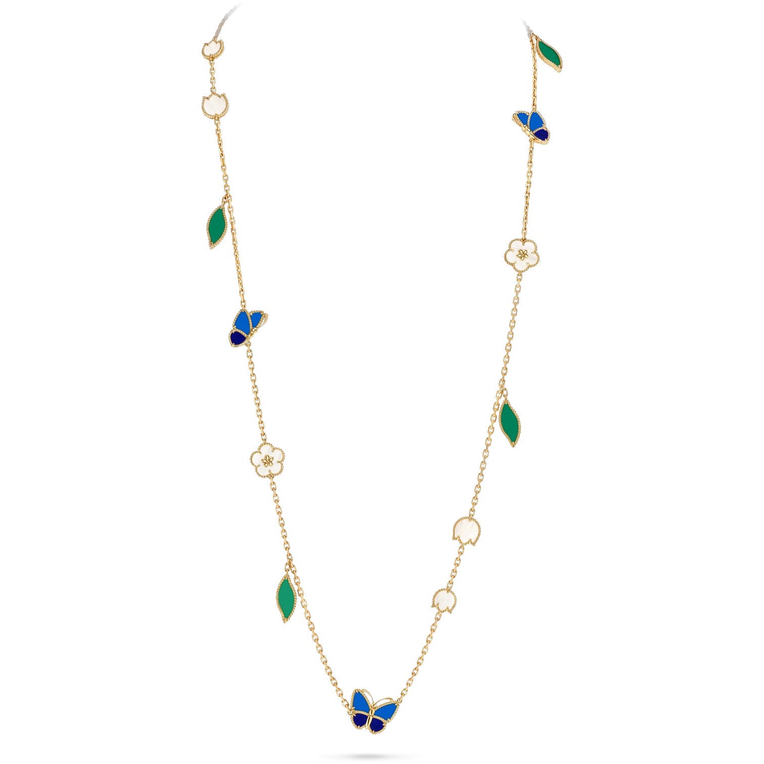 [Luxe]LUCKY SPRING BUTTERFLY 15 FLOWER NECKLACE