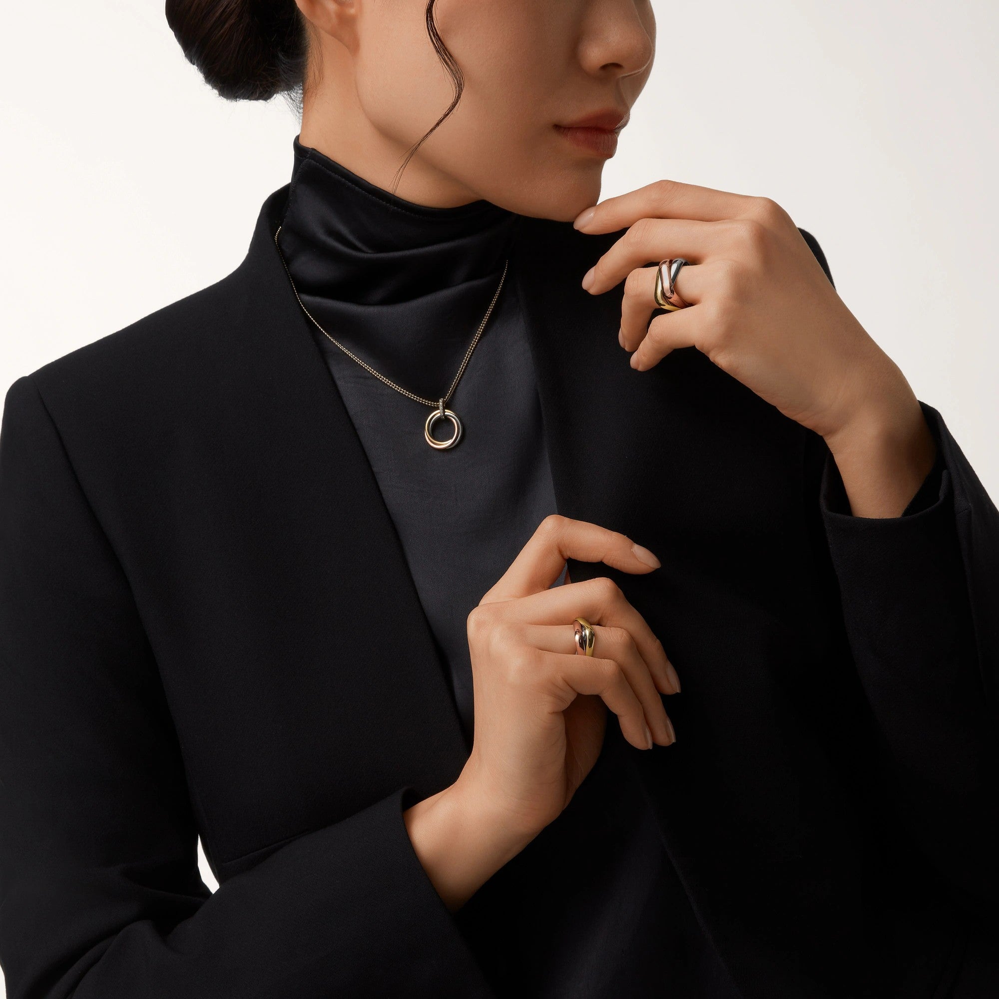 [Luxe Jewelry]TRINITY MEDIUM  DIAMONDS NECKLACE