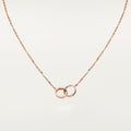 [Luxe Jewelry]LOVE DOUBLE RING HALF DIAMOND NECKLACE