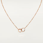 [Luxe Jewelry]LOVE DOUBLE RING HALF DIAMOND NECKLACE