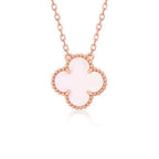 [Luxe]CLOVER 15MM PINK MOTHER-OF-PEARL SINGLE FLOWER NECKLACE