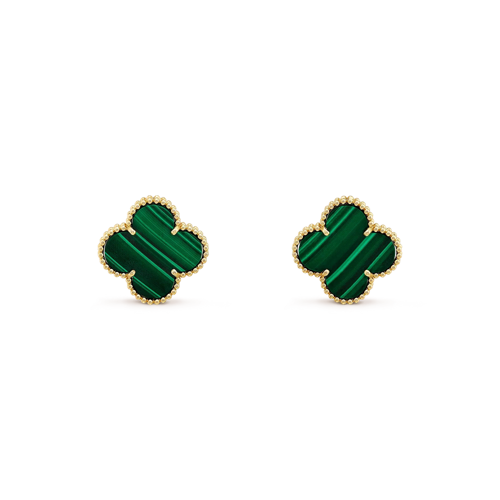 [Luxe]CLOVER MINI 9.5MM MALACHITE  EARRINGS