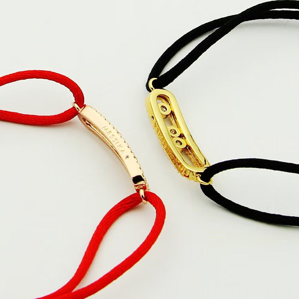 [LUXE]Messika Care(s) pink cord pavé bracelet