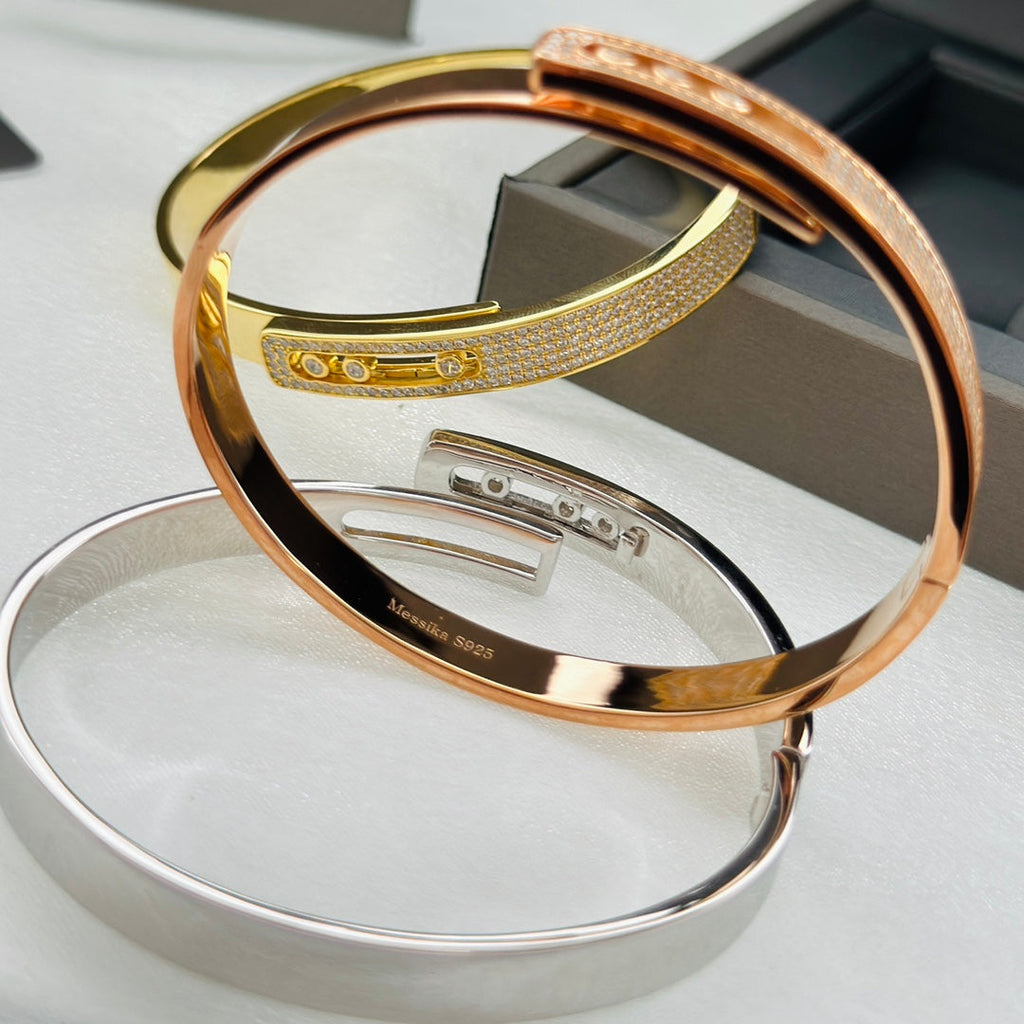 [LUXE]Move Noa Rose Gold Pavé Diamond Bangle Bracelet