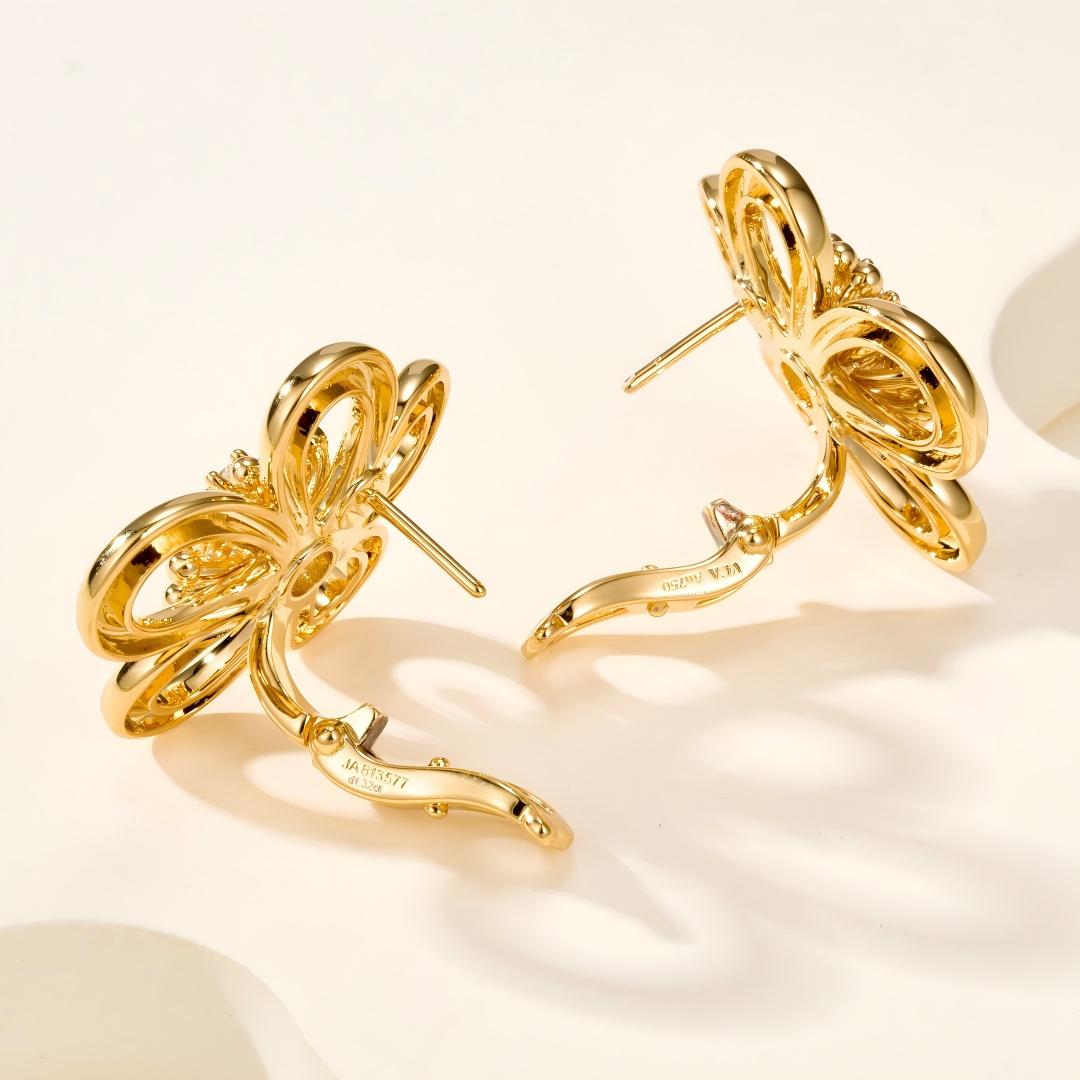 [Luxe JURI] FLOWERLACE EARRING 5 DIAMONDS