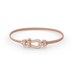 [Luxe]FORCE SMALL HORSESHOE  DIAMOND CHAIN ROPE BRACELET