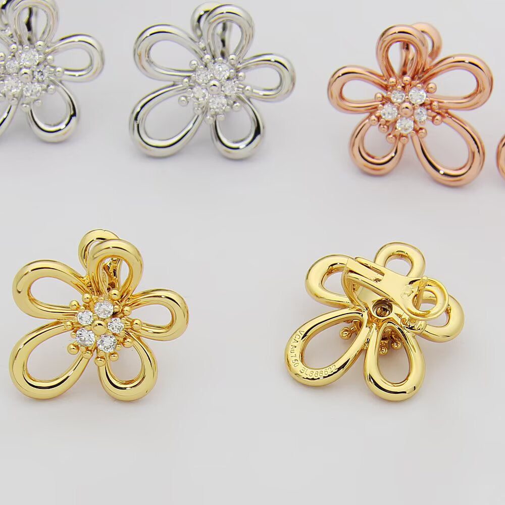 [Luxe JURI] FLOWERLACE EARRING 5 DIAMONDS