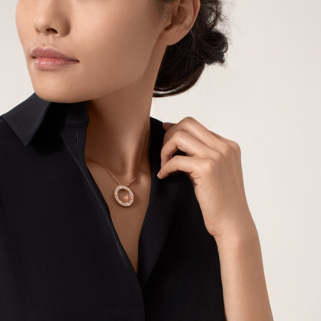 [Luxe Jewelry]LOVE NECKLACE 16MM  FULL DIAMOND