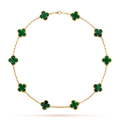 [Luxe]CLOVER 10 MOTIFS MALACHITE NECKLACE