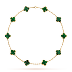 [Luxe]CLOVER 10 MOTIFS MALACHITE NECKLACE