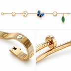 [LUXE]Clover Lucky Spring & Love & Juste Garden 3-Piece  Bracelet Stack Set