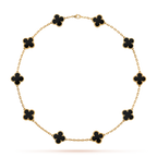 [Luxe]CLOVER 10 MOTIFS ONYX NECKLACE