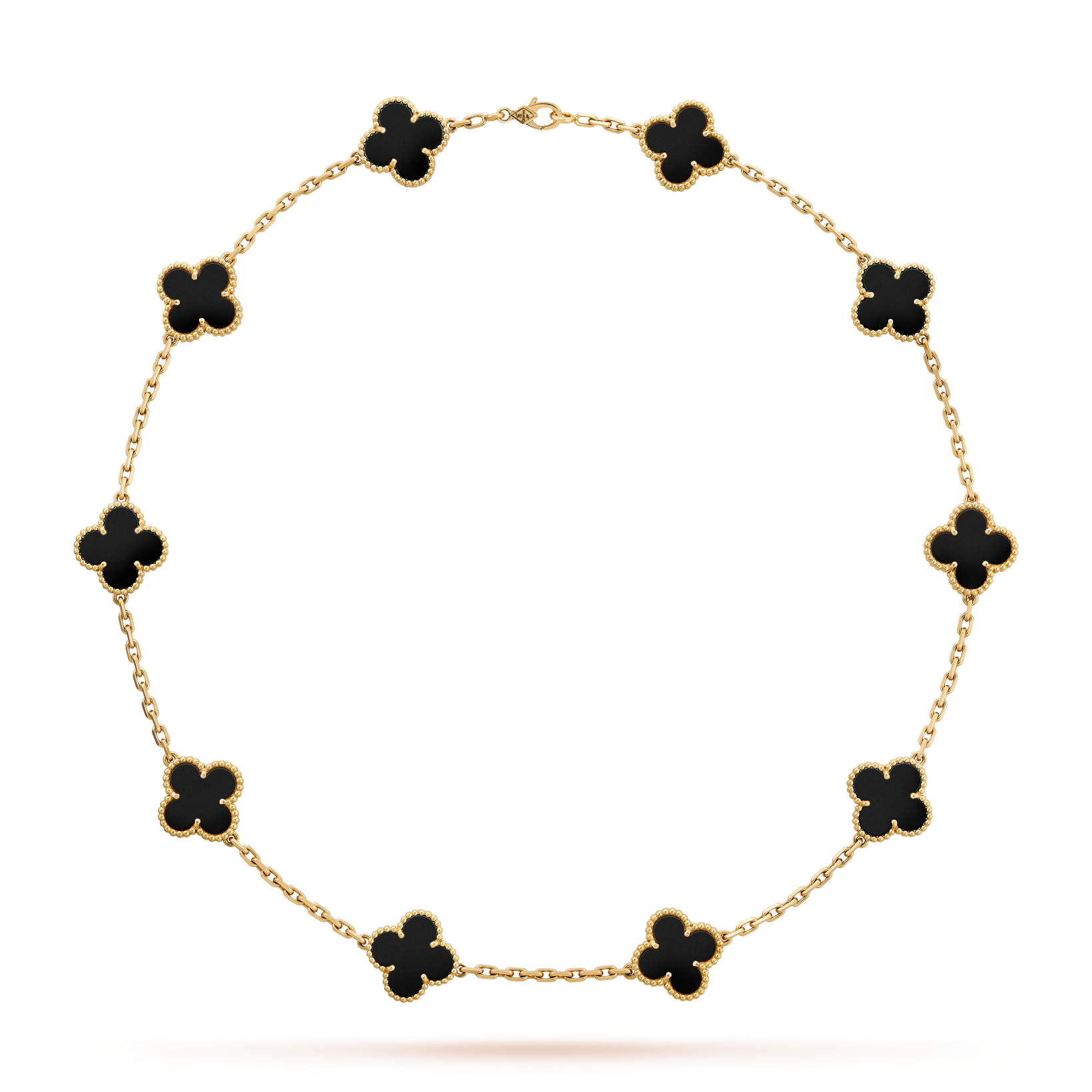 [Luxe]CLOVER 10 MOTIFS ONYX NECKLACE