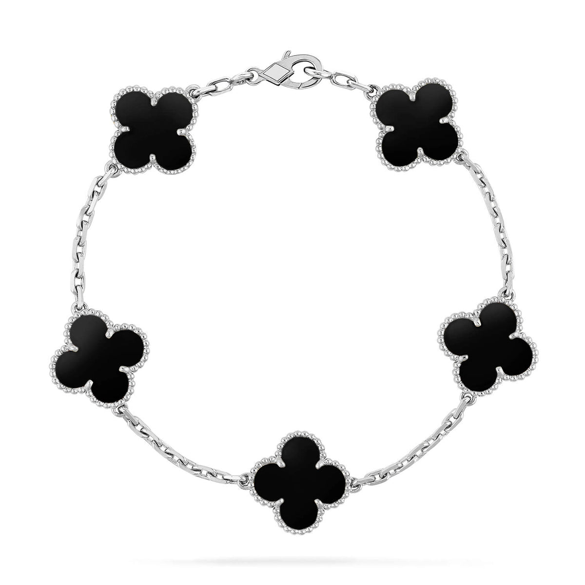 [LUXE]Clover & Love Sliver 2-Piece Bracelet Stack Set