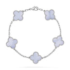 [Luxe] CLOVER 5 MOTIF PURPLE CHALCEDONY BRACELET COLLECTION