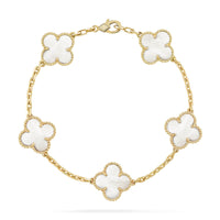 [Luxe]CLOVER WHITE PEARL MOP 5 MOTIF BRACELET COLLECTION