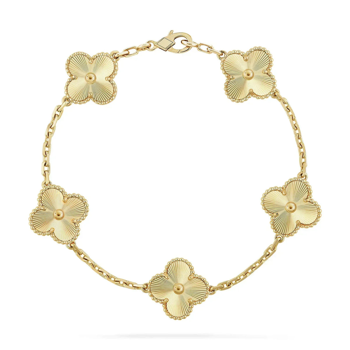 [LUXE]Clover Laser  Pulsar Stone 5-Motif & LOVE Diamond-Paved Bracelet Stack Set