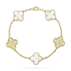 [Luxe]CLOVER WHITE PEARL MOP 5 MOTIF BRACELET COLLECTION