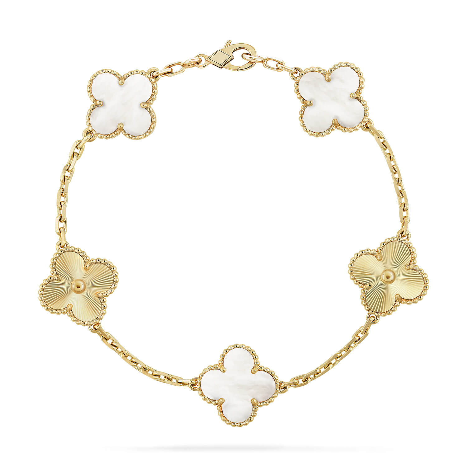 [Luxe]CLOVER WHITE PEARL MOP 5 MOTIF BRACELET COLLECTION