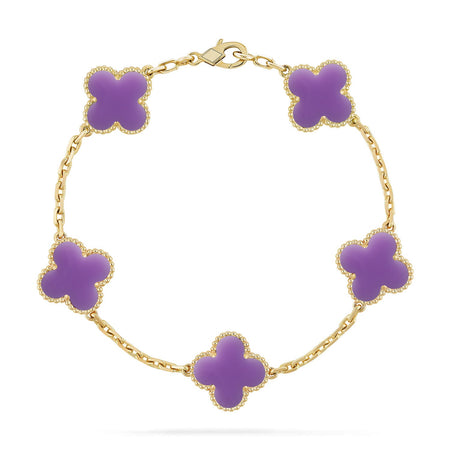[Luxe]CLOVER 5 MOTIF LIGHT PURPLE BRACELET COLLECTION