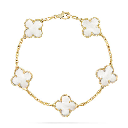 [Luxe]CLOVER WHITE PEARL MOP 5 MOTIF BRACELET COLLECTION