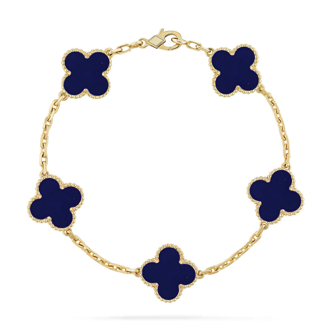 [Luxe]CLOVER 5 MOTIF LAPIS LAZULI BRACELET COLLECTION
