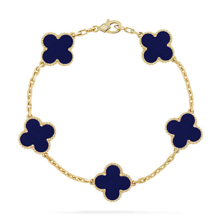 [Luxe]CLOVER 5 MOTIF LAPIS LAZULI BRACELET COLLECTION