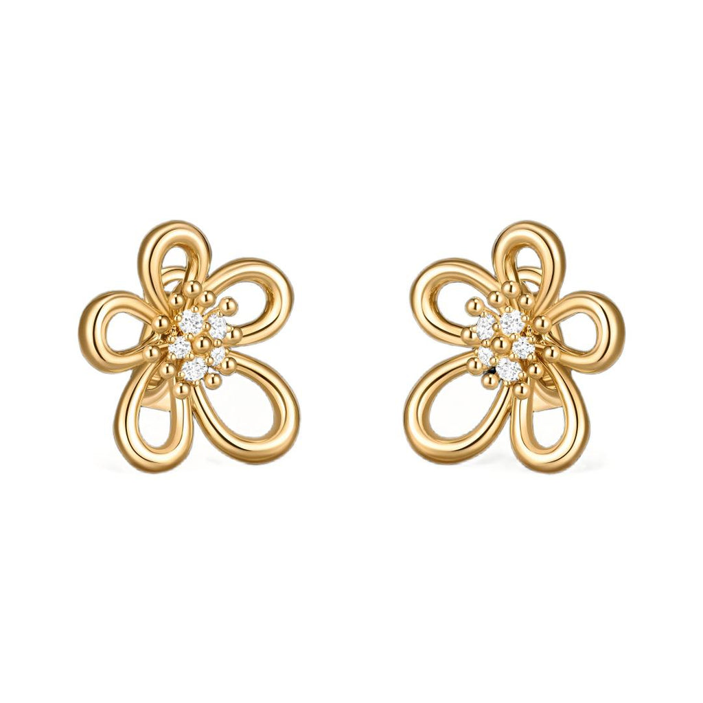 [Luxe JURI] FLOWERLACE EARRING 5 DIAMONDS