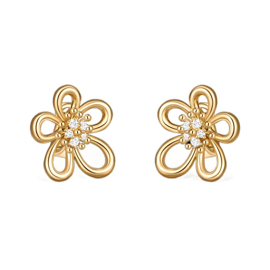 [Luxe JURI] FLOWERLACE EARRING 5 DIAMONDS