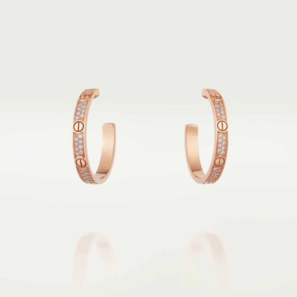 [Luxe Jewelry]LOVE EARRINGS 3.6MM DIAMOND PAVED