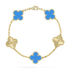 [Luxe] CLOVER 5 MOTIF BLUE AGATE BRACELET COLLECTION