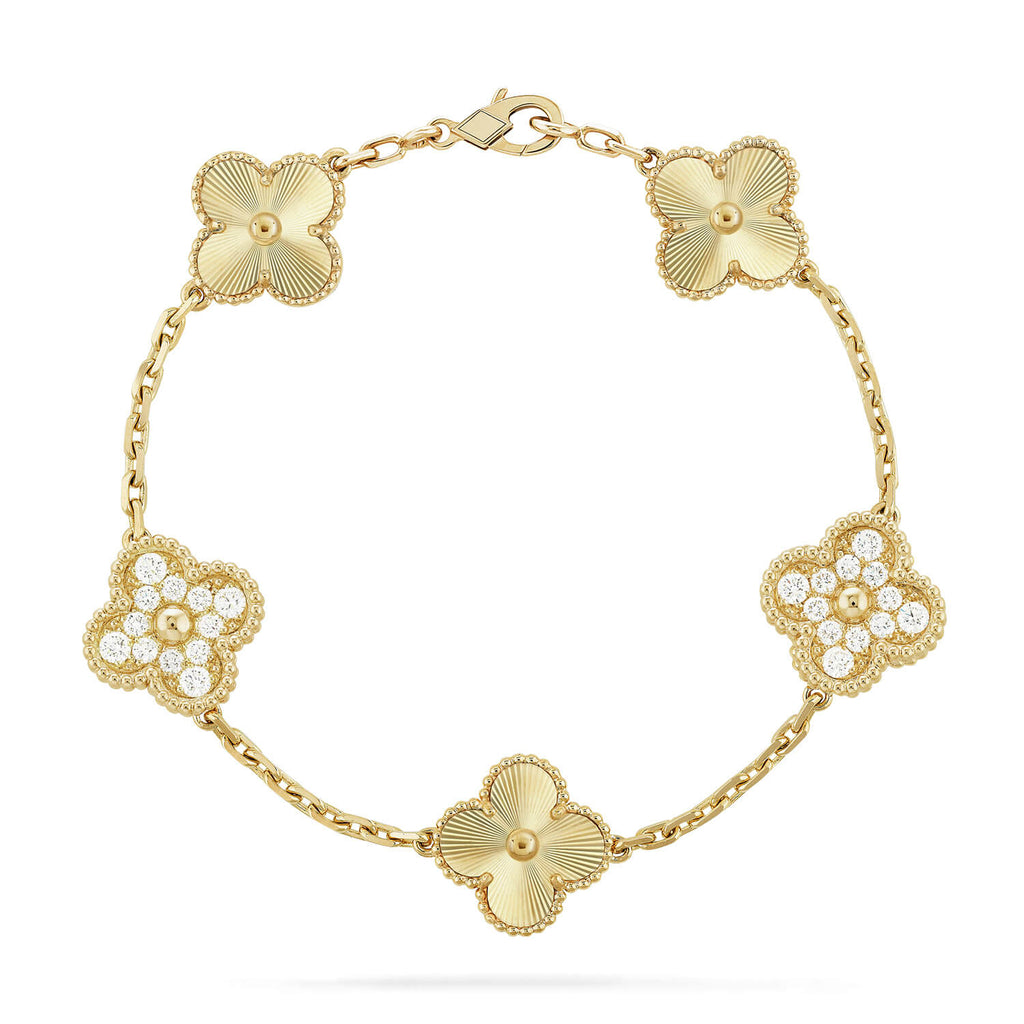 [Luxe] CLOVER 5 MOTIF LASER BRACELET COLLECTION