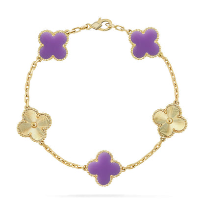 [Luxe]CLOVER 5 MOTIF LIGHT PURPLE BRACELET COLLECTION