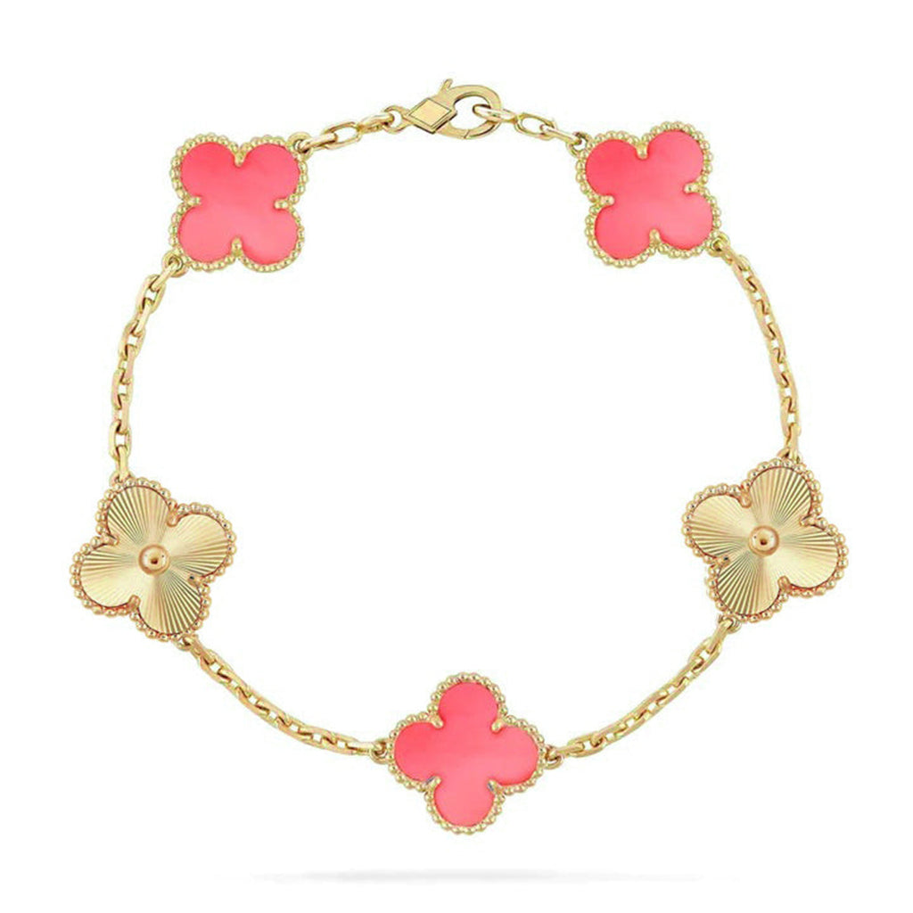 [Luxe] CLOVER 5 MOTIFS  PINK MOP BRACELET COLLECTION
