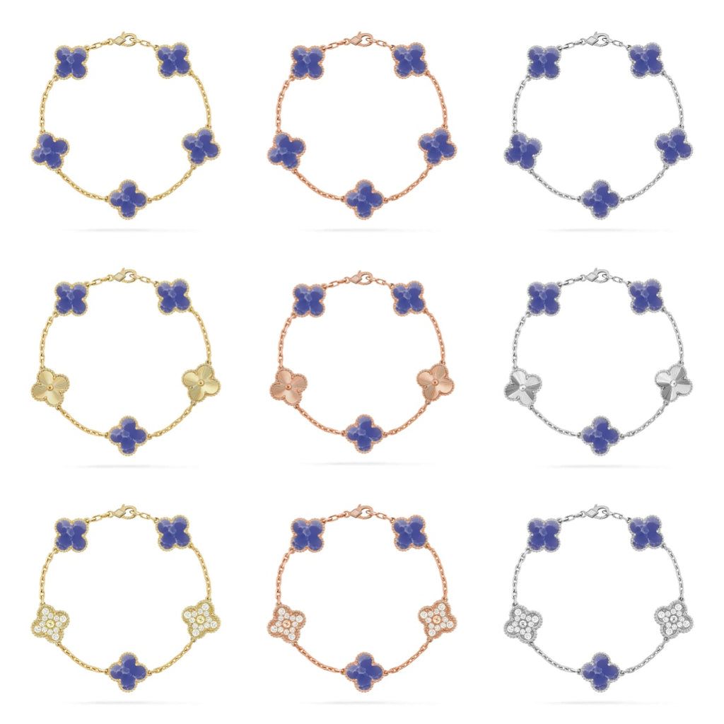 [Luxe]CLOVER 5 MOTIF BLUE VEINS BRACELET COLLECTION