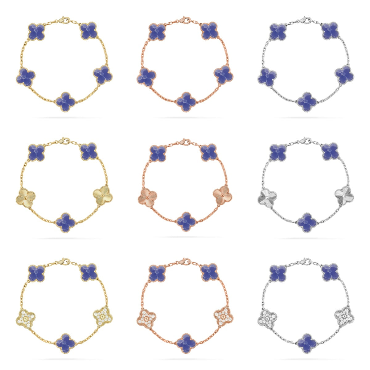 [Luxe]CLOVER 5 MOTIF BLUE VEINS BRACELET COLLECTION
