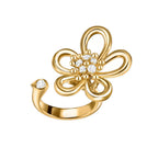 [Luxe JURI]  FLOWERLACE OPEN RING 5 DIAMONDS