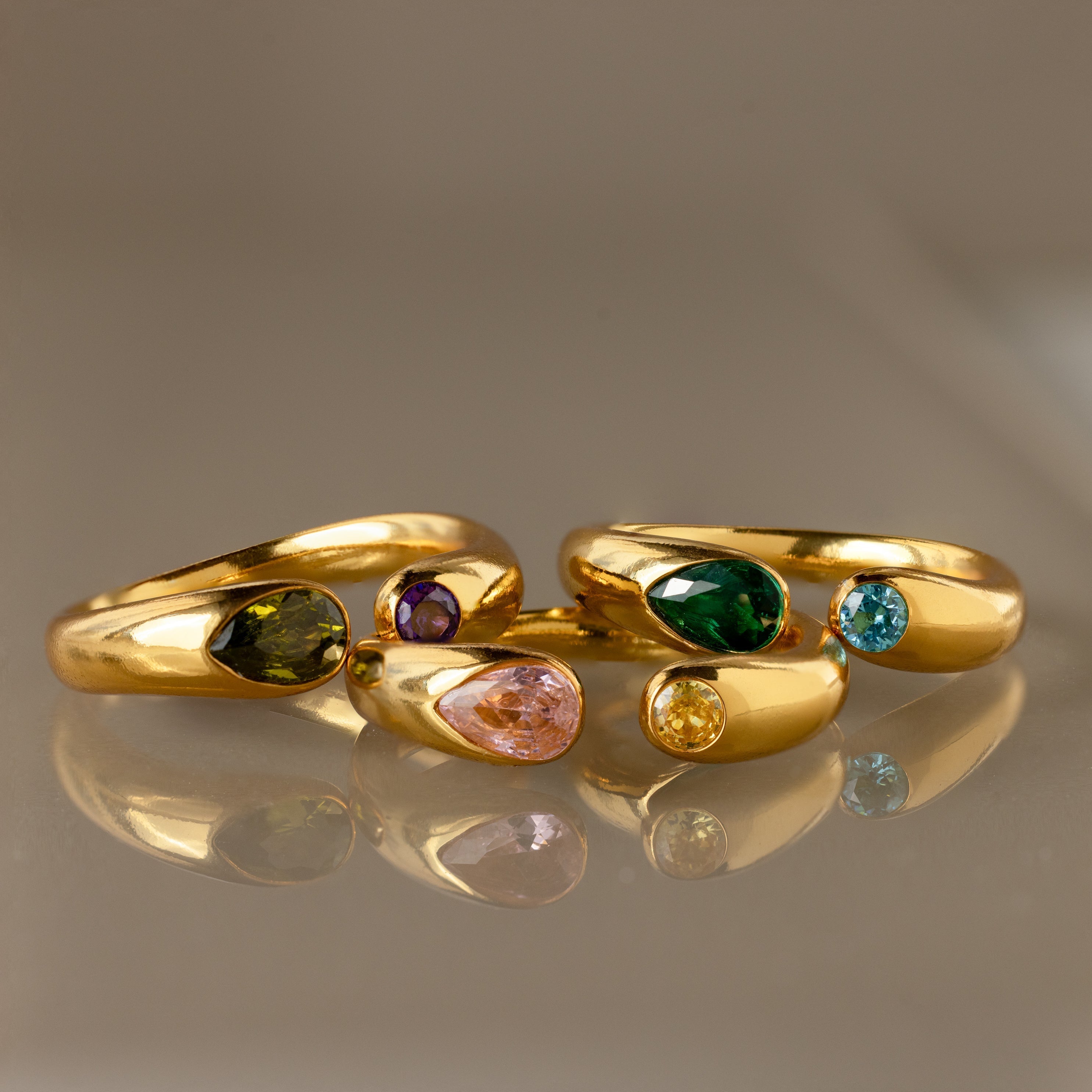 Toi et Moi Birthstone Signet Ring