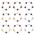[Luxe]CLOVER 5 MOTIF COLOR GEMSTONES BRACELET COLLECTION