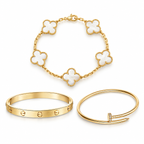 [LUXE]Clover & Lover & Juste Bracelet Stack Set