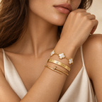[LUXE]Clover & Lover & Juste Bracelet Stack Set
