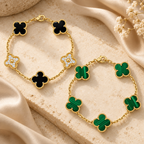 [LUXE]Clover 5 Motifs  Duo Bracelet Stack Set