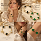 [LUXE]Clover 5 Motifs  Duo Bracelet Stack Set