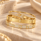 [LUXE]Love & Juste Statement Bracelet Trio Stack Set