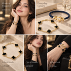 [LUXE]Force Horseshoe & Clover 5 Motifs Bracelet Stack Set