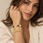 [LUXE]Clover & Clash Bracelet 3-Piece Stack set