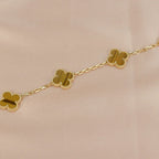 [Luxe] CLOVER 5 MOTIFS TIGER EYE BRACELET COLLECTION