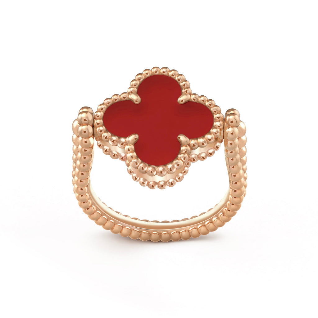 [Luxe]CLOVER RIVERSIBLE PINK GOLD RING