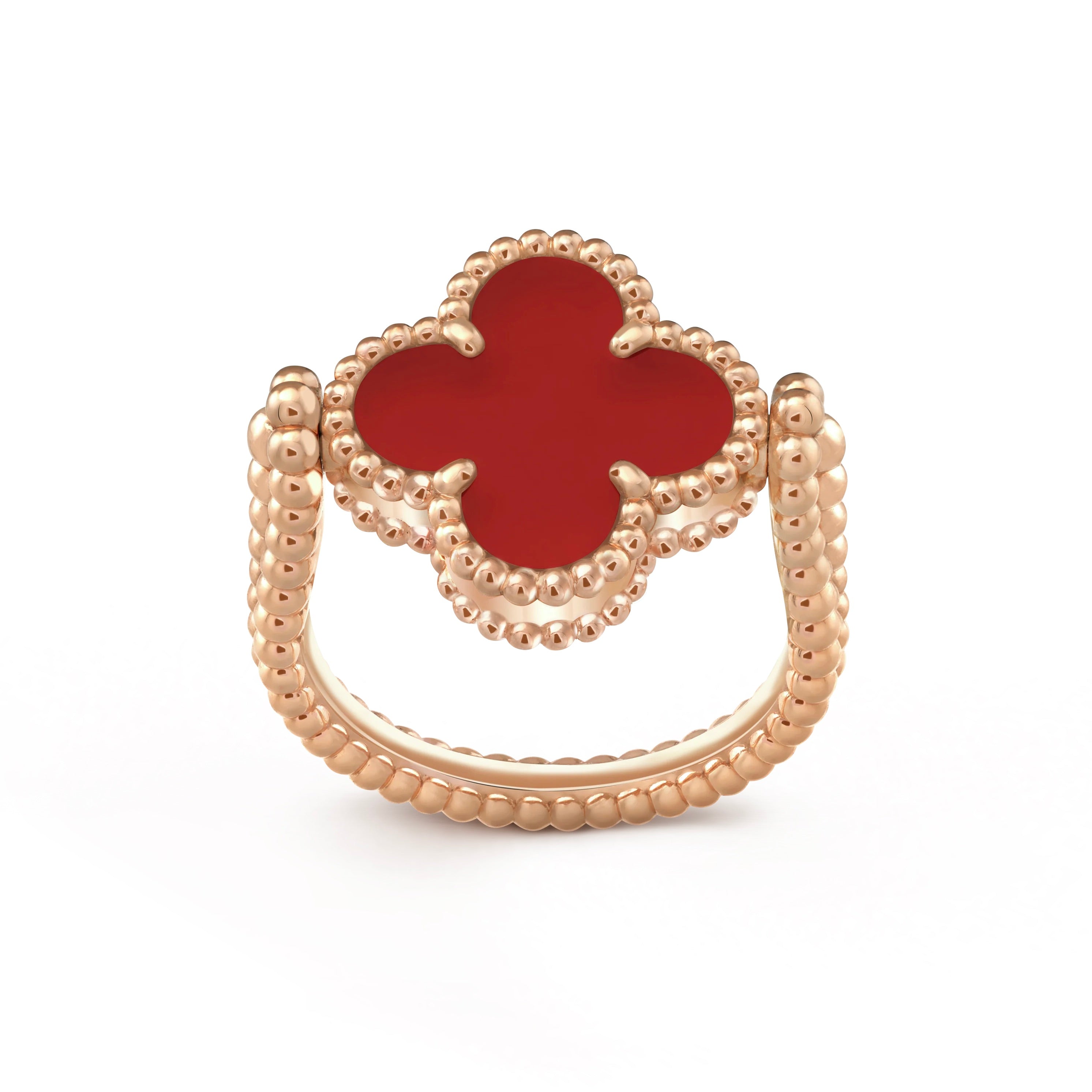 [Luxe]CLOVER RIVERSIBLE PINK GOLD RING