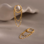 Duo Mirror Chain Huggies